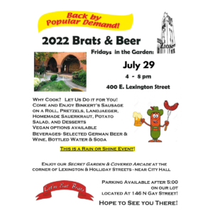 Brats and Beer July 29 2022