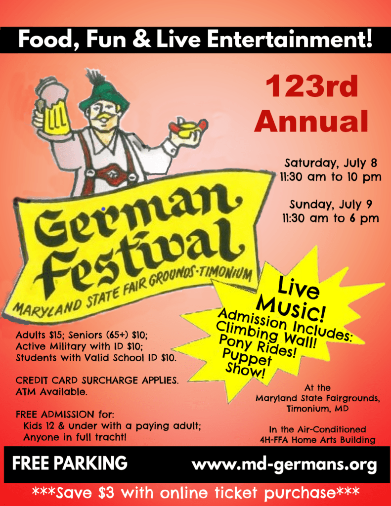 2023 Maryland German Festival at Timonium Fairground on July 8 and July 9